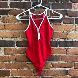 Red bodysuit